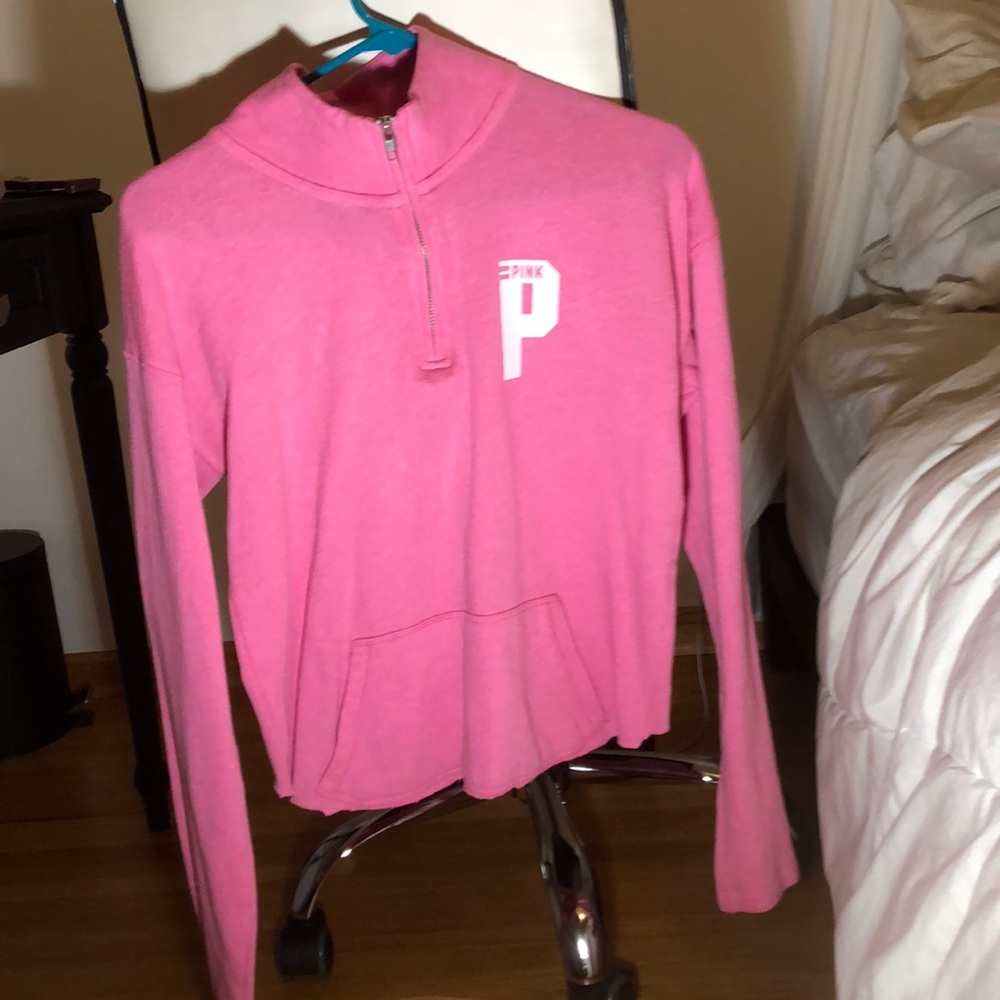 quarter zip PINK sweatshirt